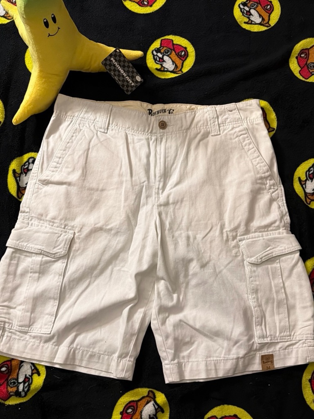 JNCO White Cargo Shorts with Side Pockets